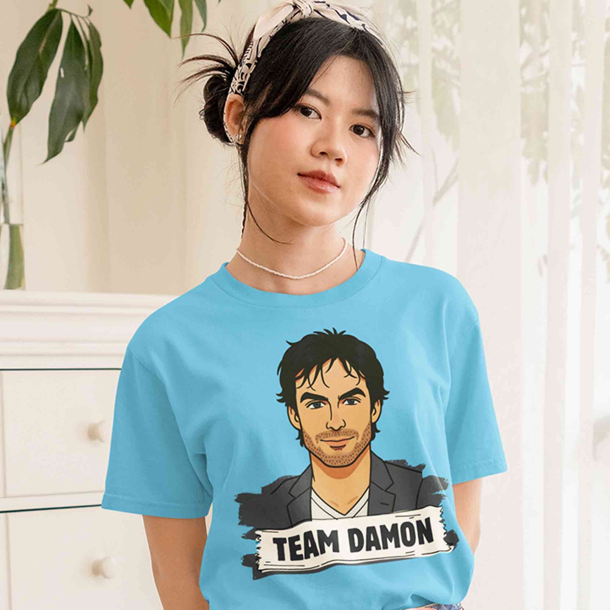 the vampire diaries damon t-shirt tv & movies buy online united states us the banyan tee tbt men women girls boys unisex turquoise
