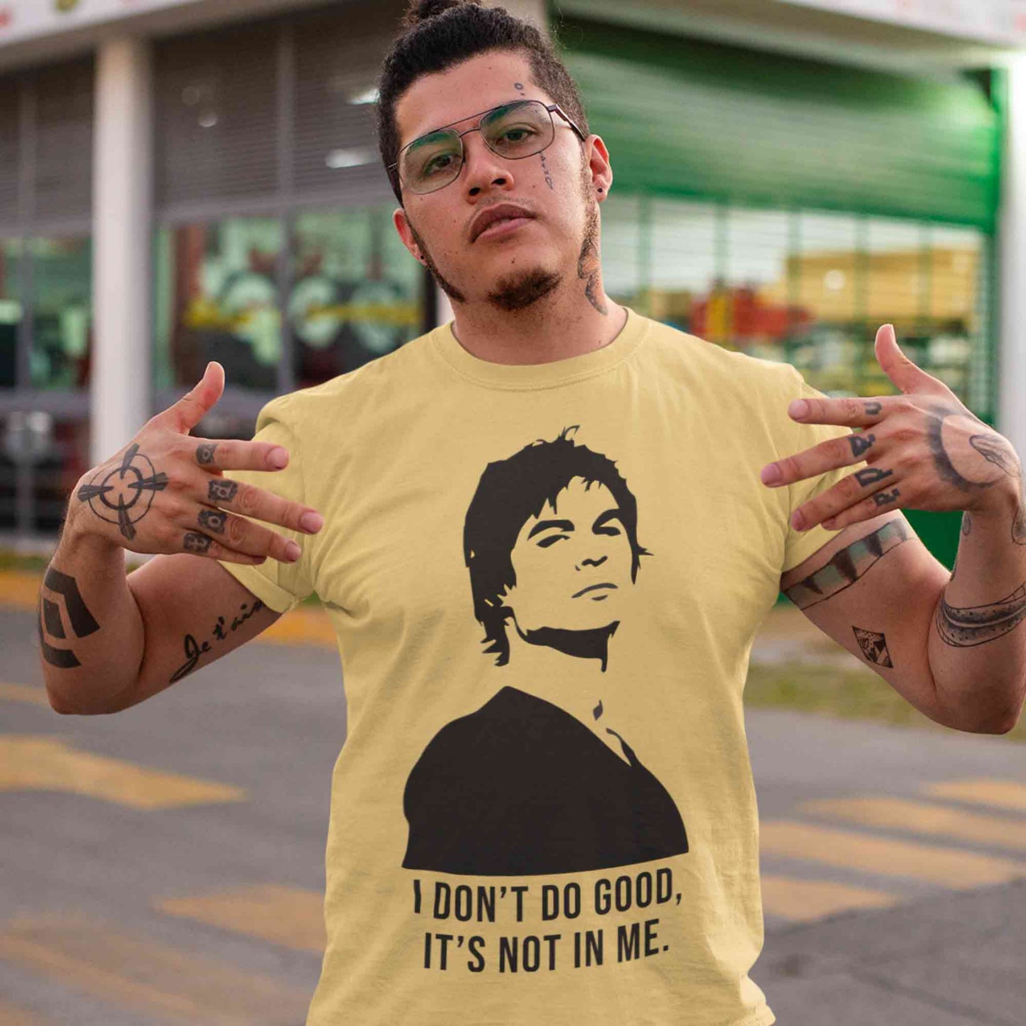 the vampire diaries i don't do good t-shirt tv & movies buy online united states of america usa the banyan tee tbt men women girls boys unisex beige tvd stefan elena damon caroline katherine tyler bonnie