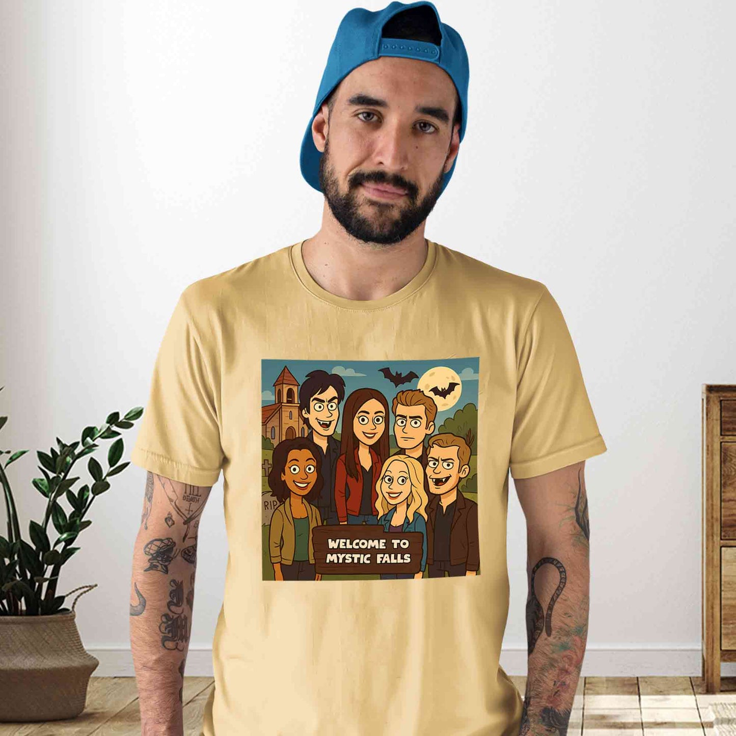 the vampire diaries welcome to mystic falls t-shirt tv & movies buy online united states us the banyan tee tbt men women girls boys unisex beige