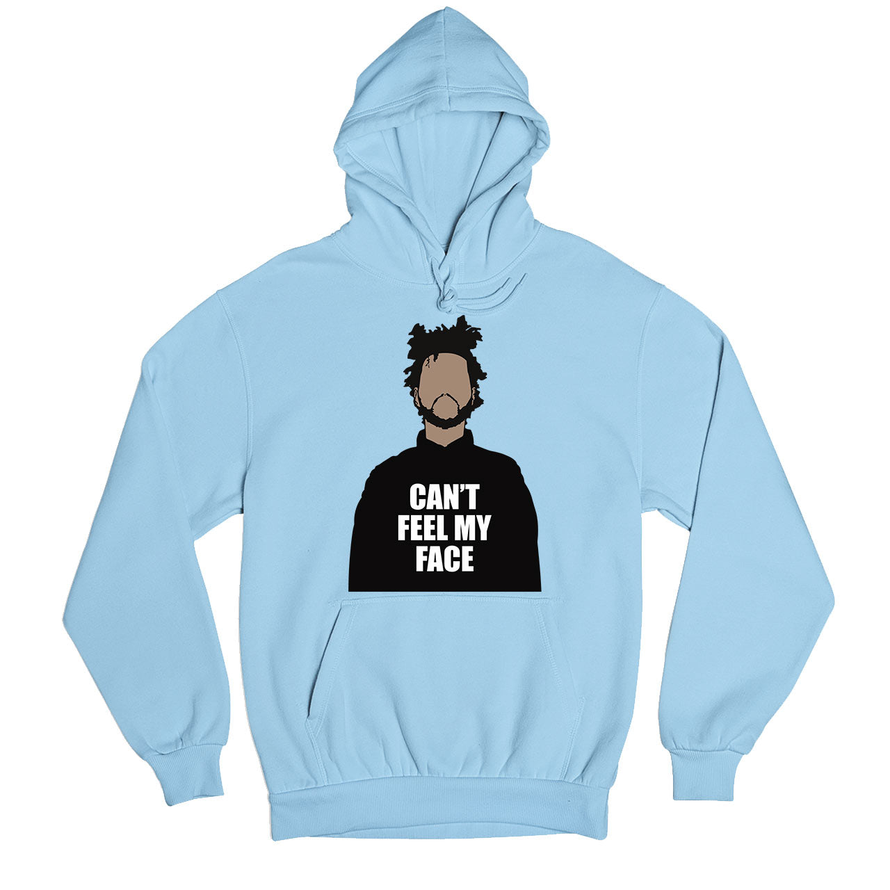 the weeknd can't feel my face hoodie hooded sweatshirt winterwear music band buy online united states usa the banyan tee tbt men women girls boys unisex baby blue