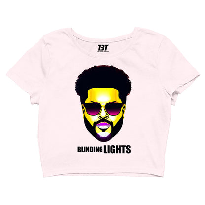 the weeknd blinding lights crop top music band buy online united states of america usa the banyan tee tbt men women girls boys unisex sky blue