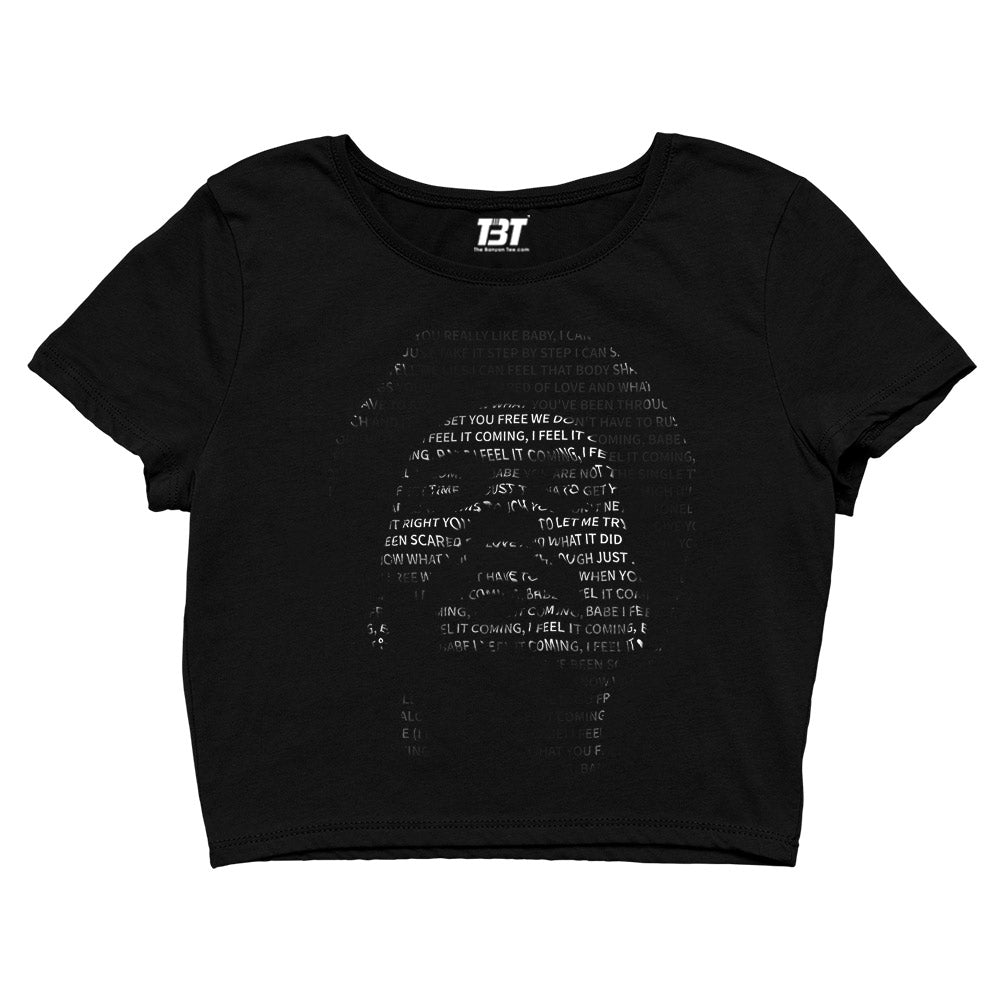 the weeknd i feel it coming crop top music band buy online united states of america usa the banyan tee tbt men women girls boys unisex black