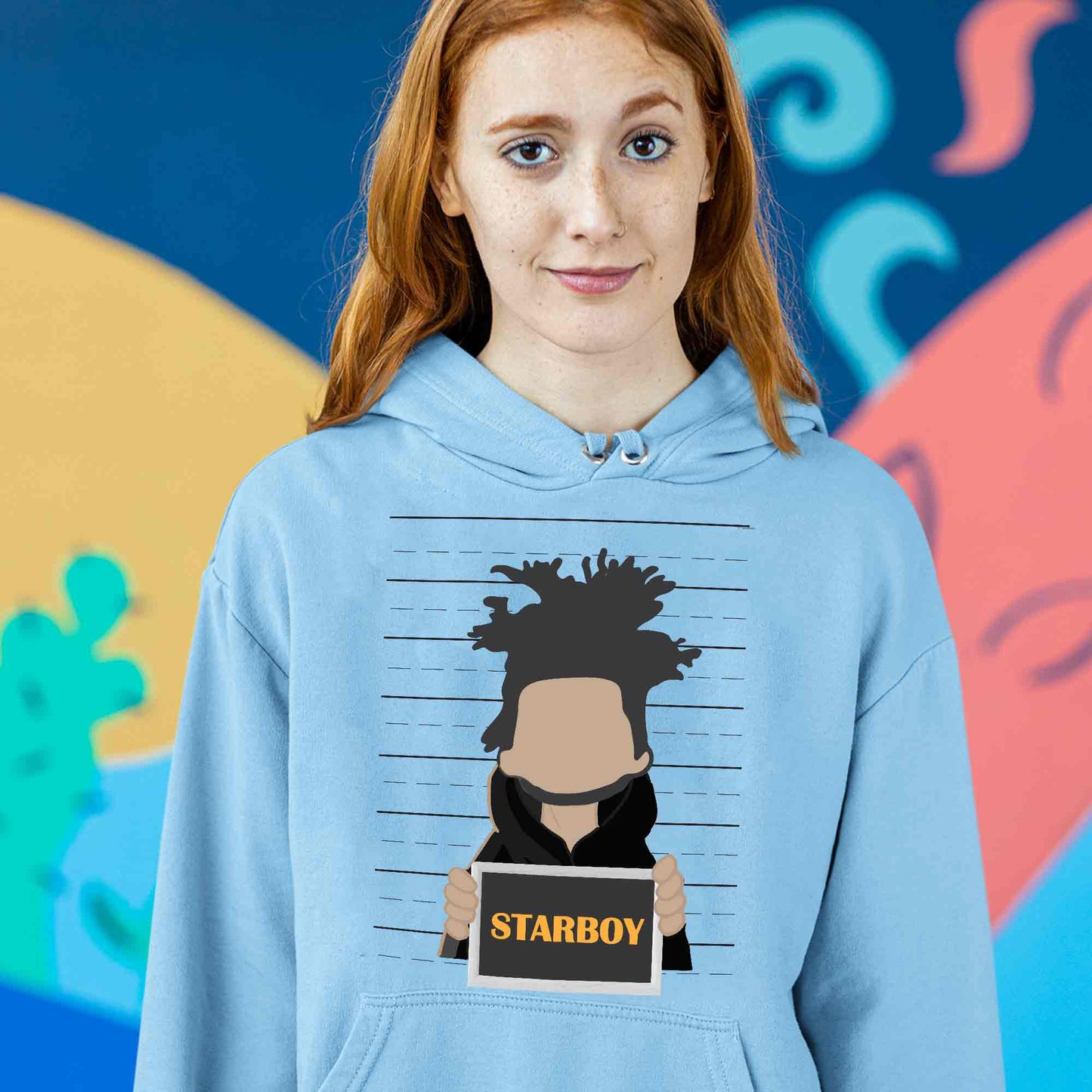 the weeknd starboy hoodie hooded sweatshirt winterwear music band buy online usa united states of america the banyan tee tbt men women girls boys unisex baby blue