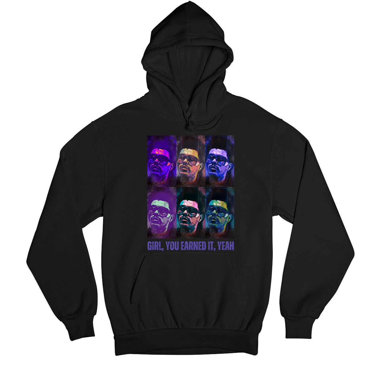 the weeknd earned it hoodie hooded sweatshirt winterwear music band buy online united states usa the banyan tee tbt men women girls boys unisex black