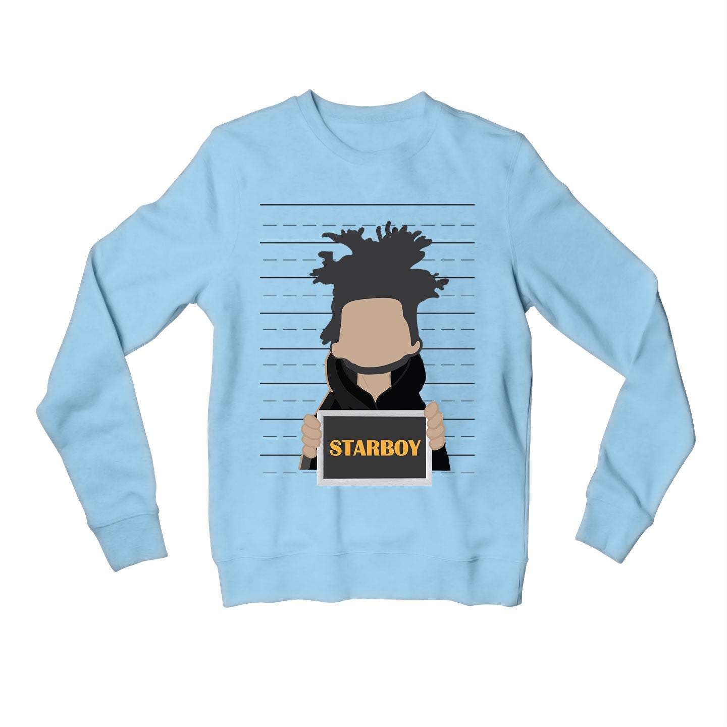 the weeknd starboy sweatshirt upper winterwear music band buy online united states usa the banyan tee tbt men women girls boys unisex baby blue