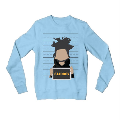 the weeknd starboy sweatshirt upper winterwear music band buy online united states usa the banyan tee tbt men women girls boys unisex baby blue