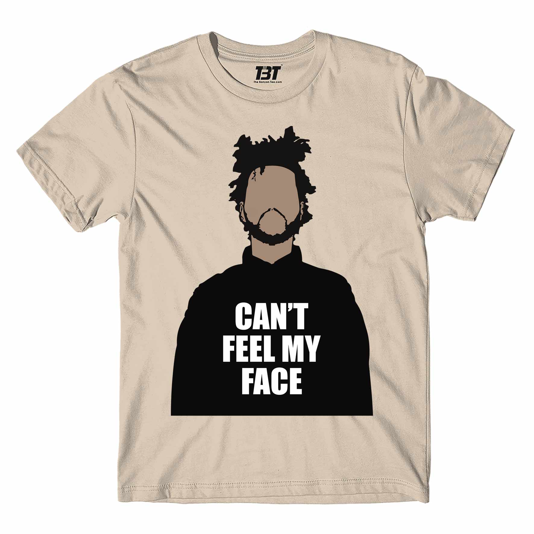 the weeknd can't feel my face t-shirt music band buy online usa united states the banyan tee tbt men women girls boys unisex beige