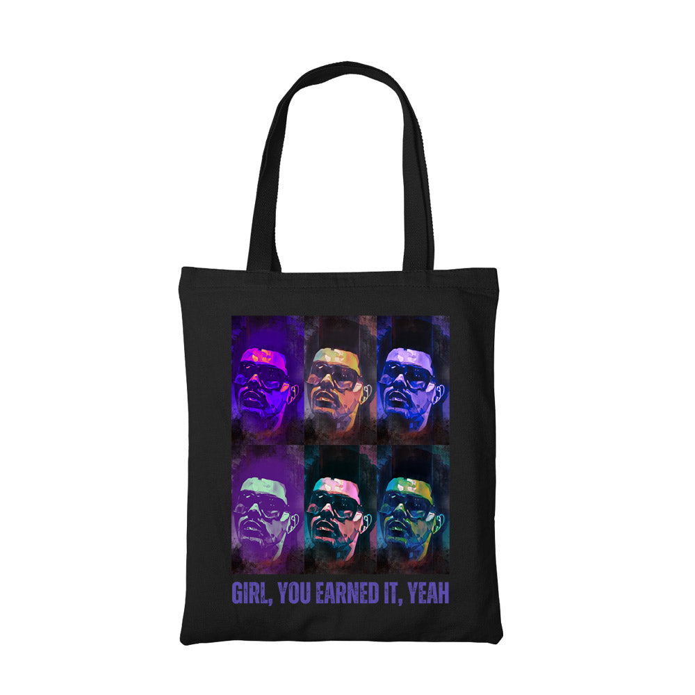 the weeknd earned it tote bag music band buy online united states of america usa the banyan tee tbt men women girls boys unisex  