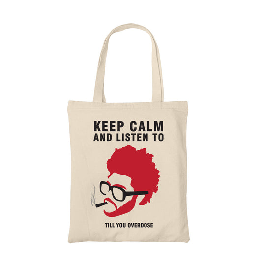 the weeknd keep calm till you overdose tote bag hand printed cotton women men unisex