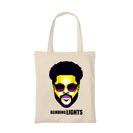 the weeknd blinding lights tote bag hand printed cotton women men unisex