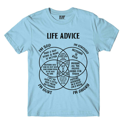 the beatles life advice t-shirt music band buy online usa united states the banyan tee tbt men women girls boys unisex sky blue