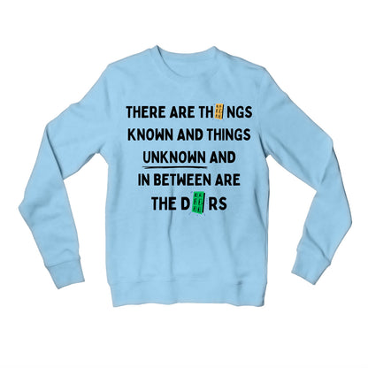 the doors things unknown sweatshirt upper winterwear music band buy online united states of america usa the banyan tee tbt men women girls boys unisex baby blue