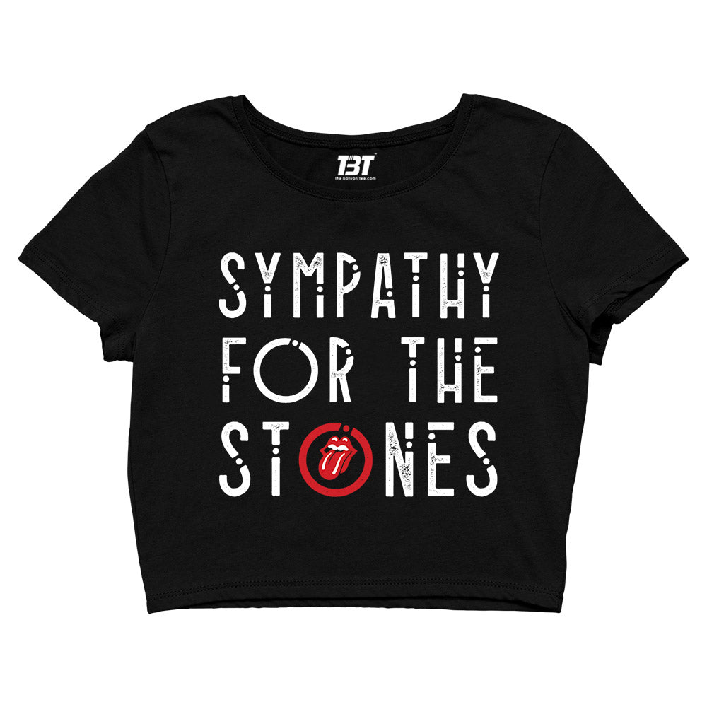 the rolling stones sympathy for the stones crop top music band buy online united states of america usa the banyan tee tbt men women girls boys unisex black