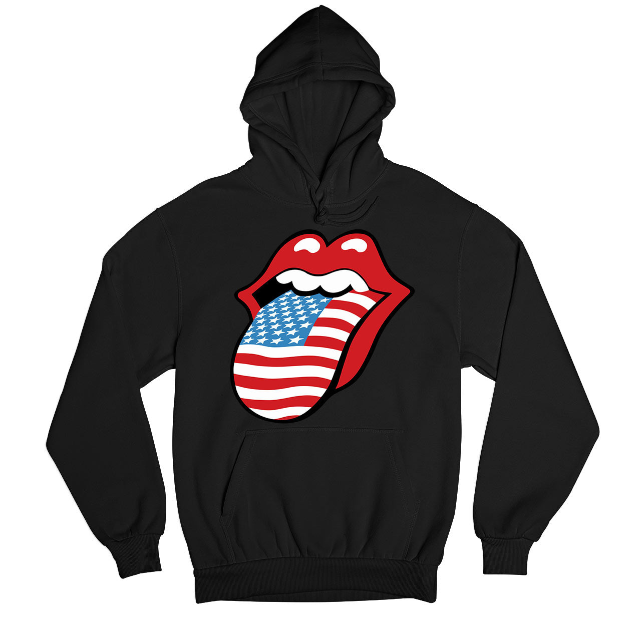 the rolling stones tongue hoodie hooded sweatshirt winterwear music band buy online usa united states of america the banyan tee tbt men women girls boys unisex black