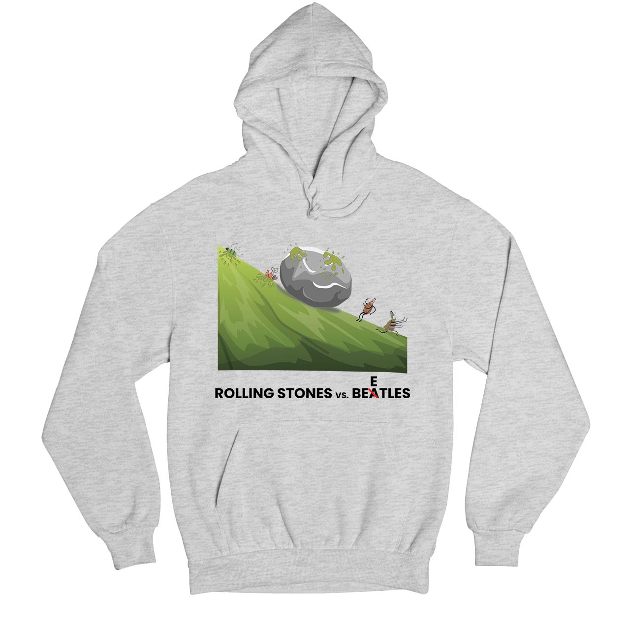 the rolling stones rolling stones vs. beetles hoodie hooded sweatshirt winterwear music band buy online usa united states of america the banyan tee tbt men women girls boys unisex gray