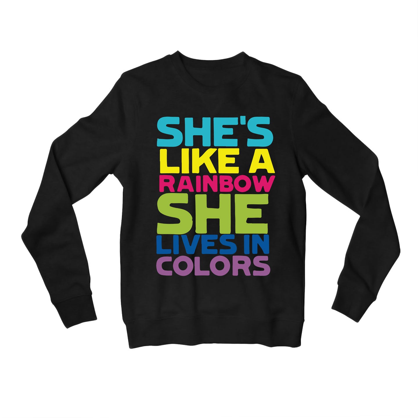 the rolling stones she's like a rainbow sweatshirt upper winterwear music band buy online united states of america usa the banyan tee tbt men women girls boys unisex black