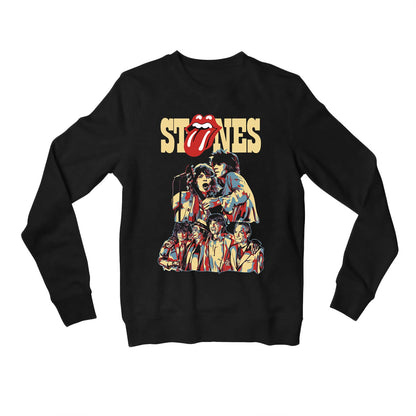 the rolling stones stones sweatshirt upper winterwear music band buy online united states of america usa the banyan tee tbt men women girls boys unisex black