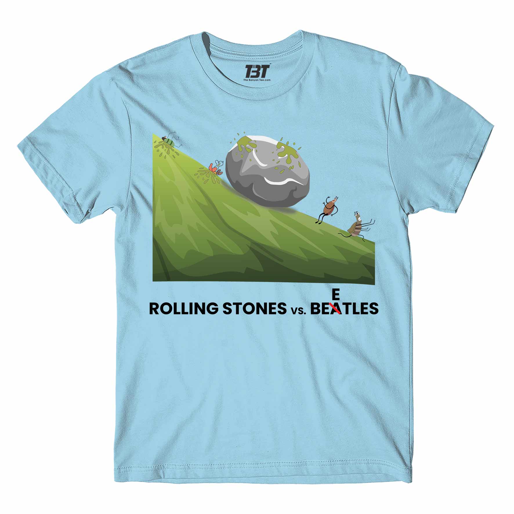 the rolling stones rolling stones vs. beetles t-shirt music band buy online usa united states the banyan tee tbt men women girls boys unisex Ocean Blue