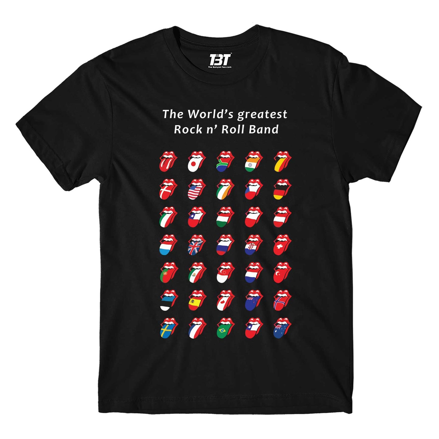 the rolling stones the world's greatest rock 'n roll band t-shirt music band buy online usa united states the banyan tee tbt men women girls boys unisex black