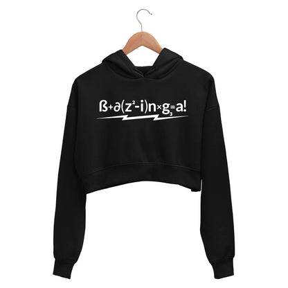 the big bang theory bazinga equation crop hoodie hooded sweatshirt upper winterwear tv & movies buy online india the banyan tee tbt men women girls boys unisex black