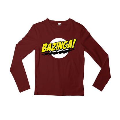 the big bang theory bazinga full sleeves long sleeves tv & movies buy online india the banyan tee tbt men women girls boys unisex maroon