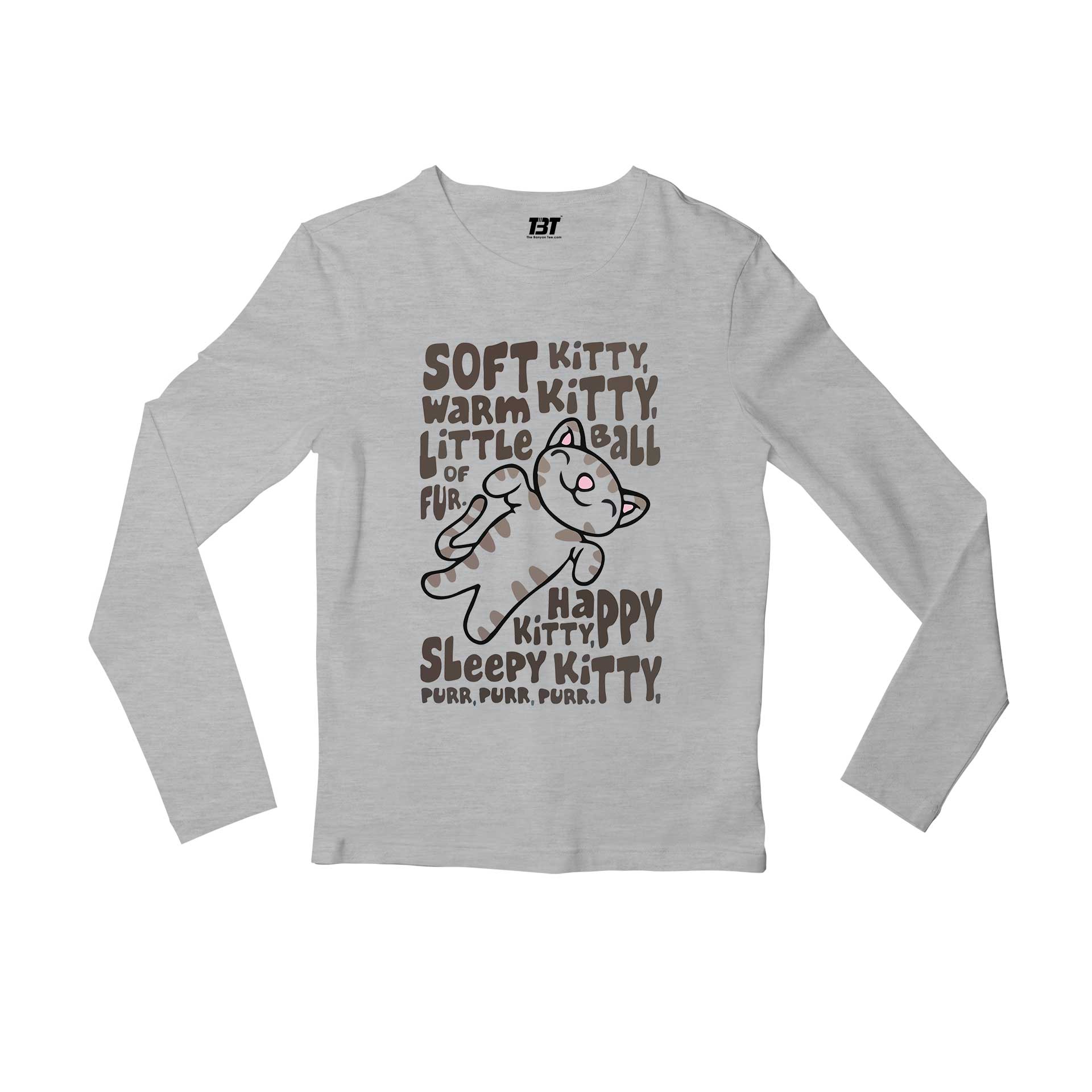 the big bang theory soft kitty full sleeves long sleeves tv & movies buy online india the banyan tee tbt men women girls boys unisex gray