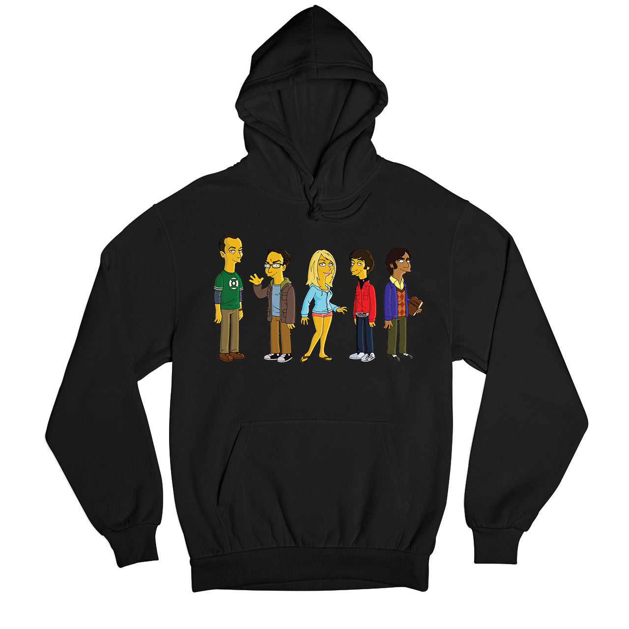 the big bang theory simpsonized hoodie hooded sweatshirt winterwear tv & movies buy online united states usa the banyan tee tbt men women girls boys unisex black