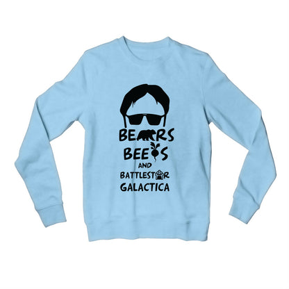 the office bears beets & battlestar galactica sweatshirt upper winterwear tv & movies buy online united states of america usa the banyan tee tbt men women girls boys unisex gray - dwight