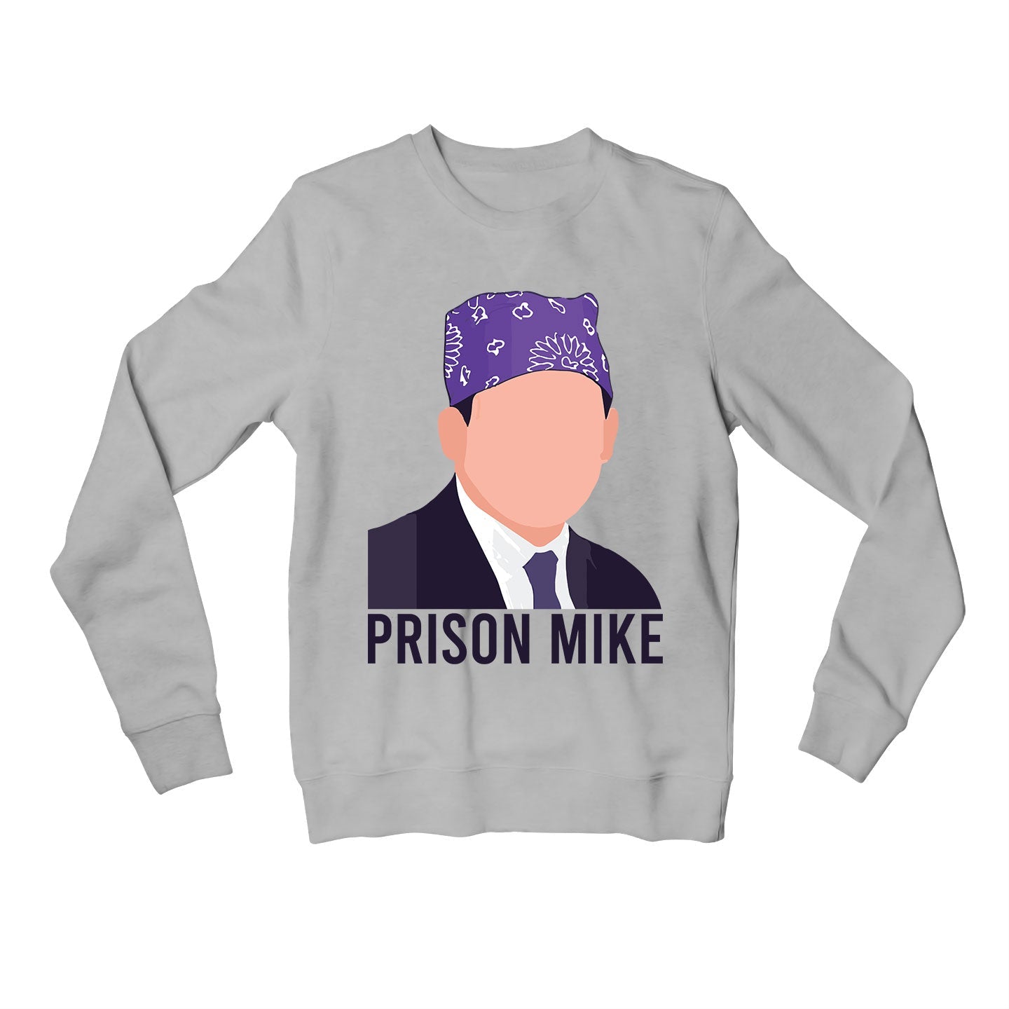 the office prison mike sweatshirt upper winterwear tv & movies buy online united states of america usa the banyan tee tbt men women girls boys unisex gray - michael scott