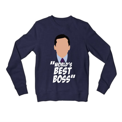 the office world's best boss sweatshirt upper winterwear tv & movies buy online united states of america usa the banyan tee tbt men women girls boys unisex black - michael scott