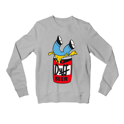 the simpsons duff beer sweatshirt upper winterwear tv & movies buy online united states of america usa the banyan tee tbt men women girls boys unisex black - homer simpson