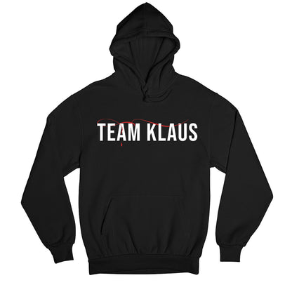 the vampire diaries team klaus hoodie hooded sweatshirt winterwear tv & movies buy online usa united states of america the banyan tee tbt men women girls boys unisex black tvd stefan elena damon caroline katherine tyler bonnie