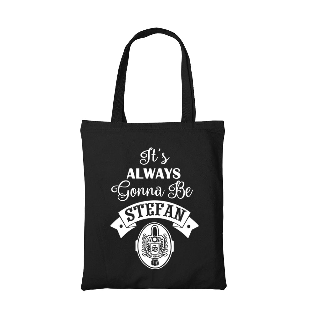 the vampire diaries always stefan tote bag hand printed cotton women men unisex