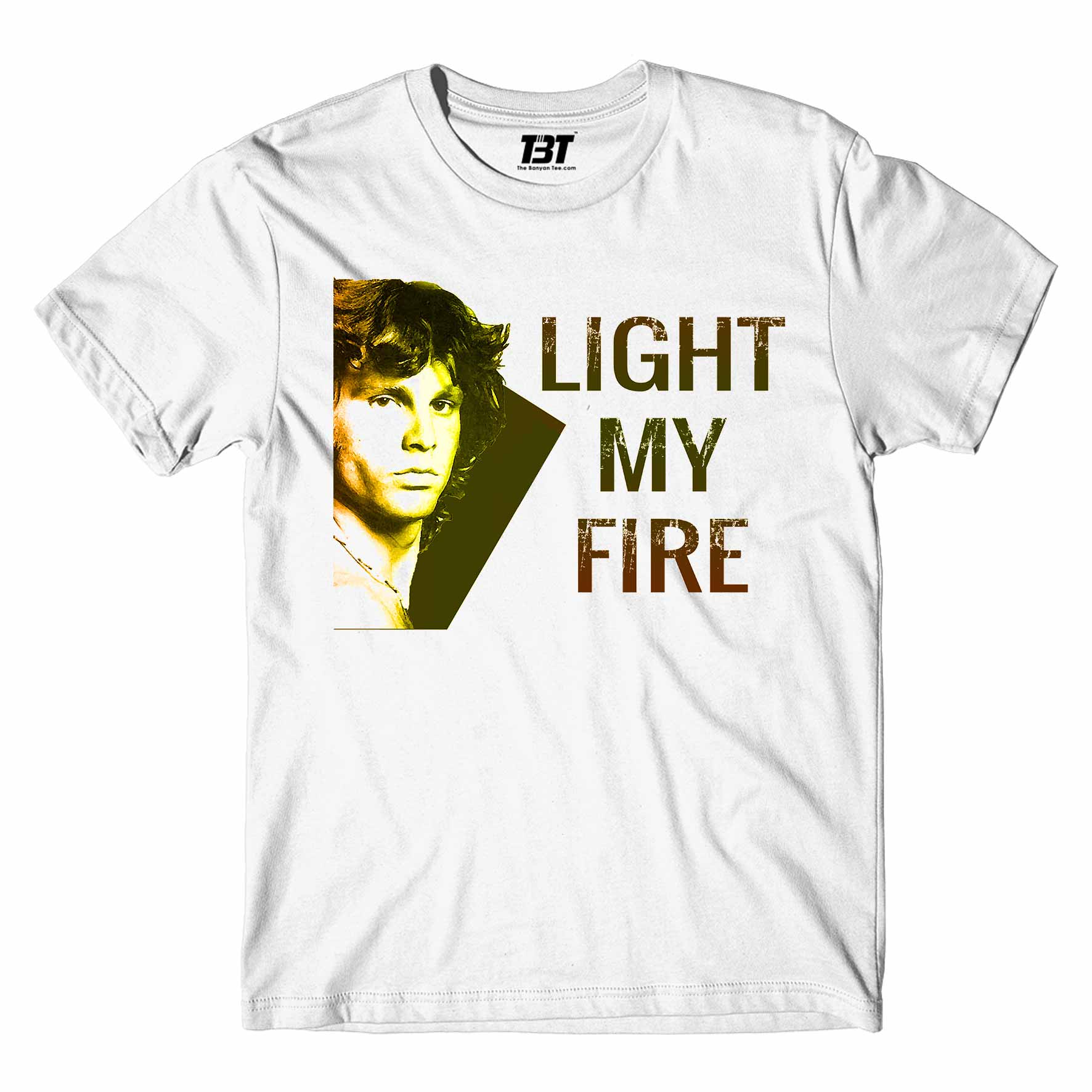 the doors light my fire t-shirt music band buy online usa united states the banyan tee tbt men women girls boys unisex white