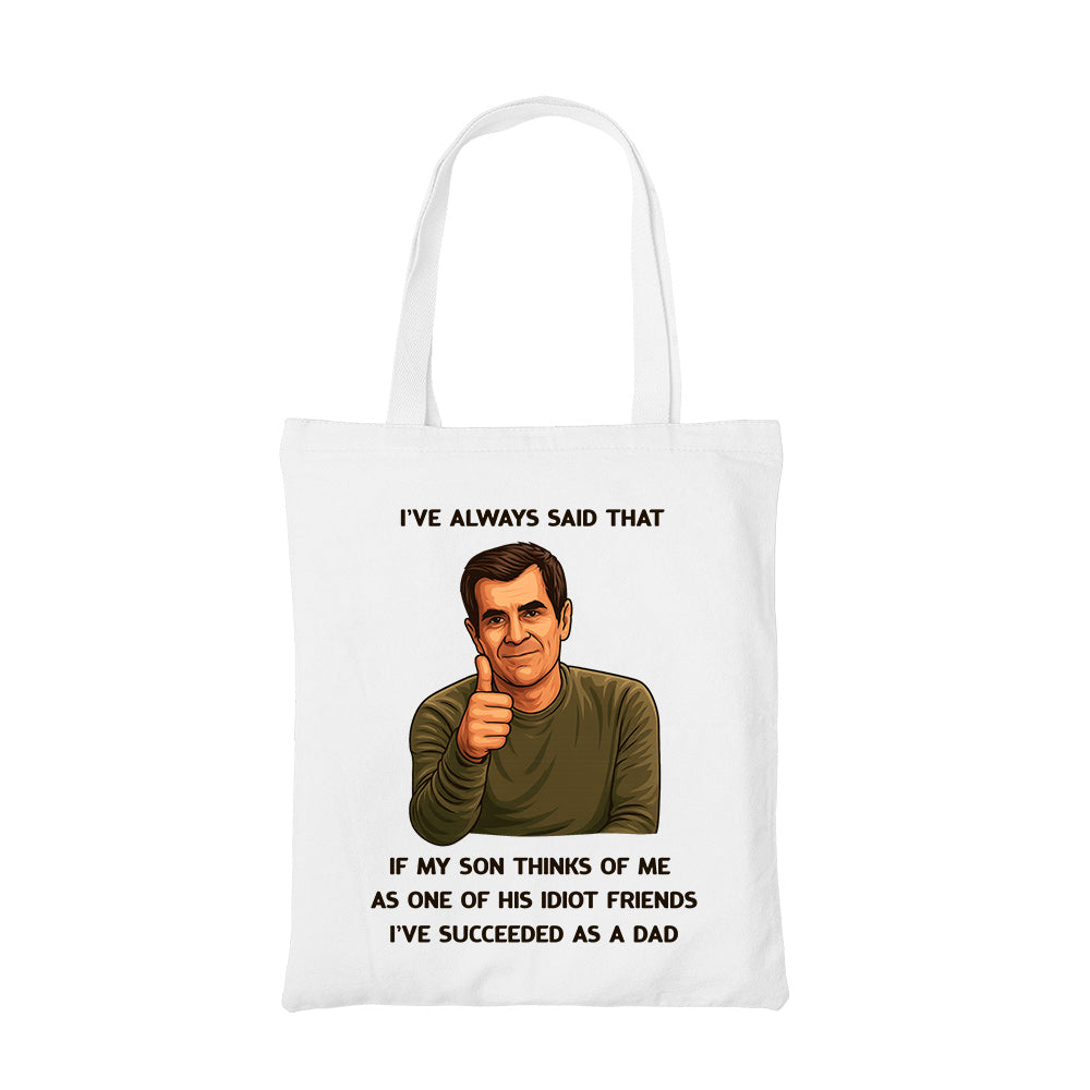 modern family succeeded as a dad tote bag cotton printed tv & movies buy online united states usa the banyan tee tbt men women girls boys unisex