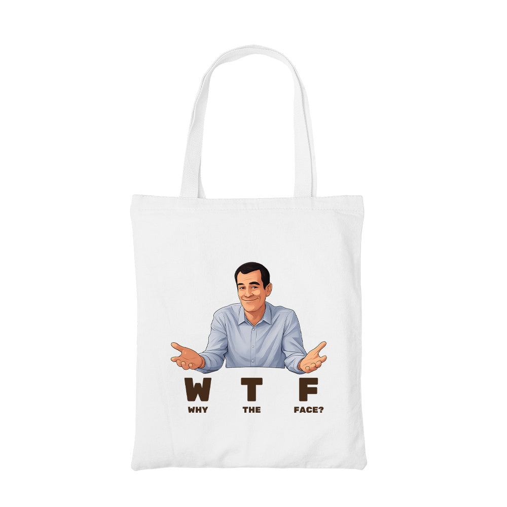 modern family why the face tote bag cotton printed tv & movies buy online united states usa the banyan tee tbt men women girls boys unisex