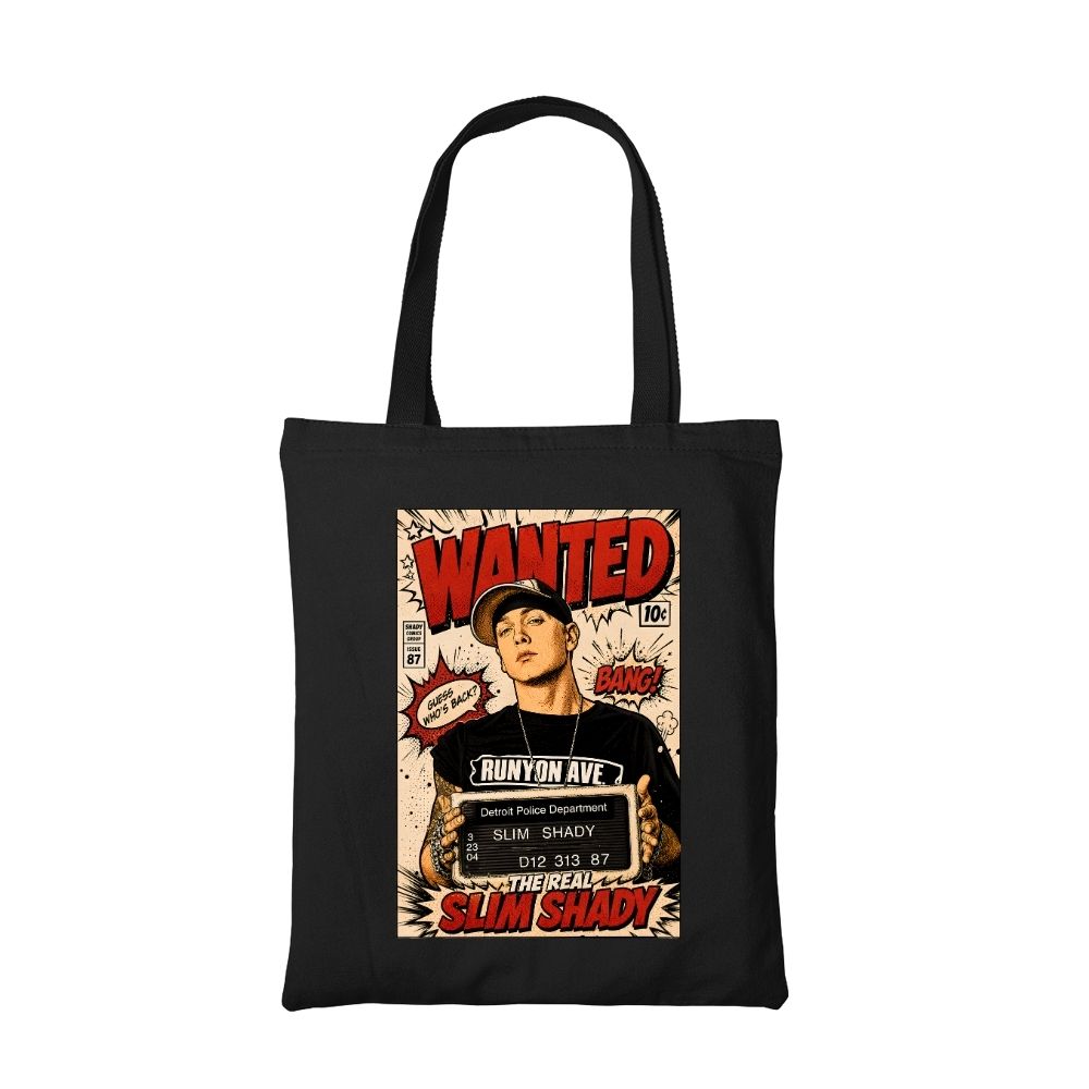 eminem real slim shady tote bag cotton printed music band buy online united states usa the banyan tee tbt men women girls boys unisex  