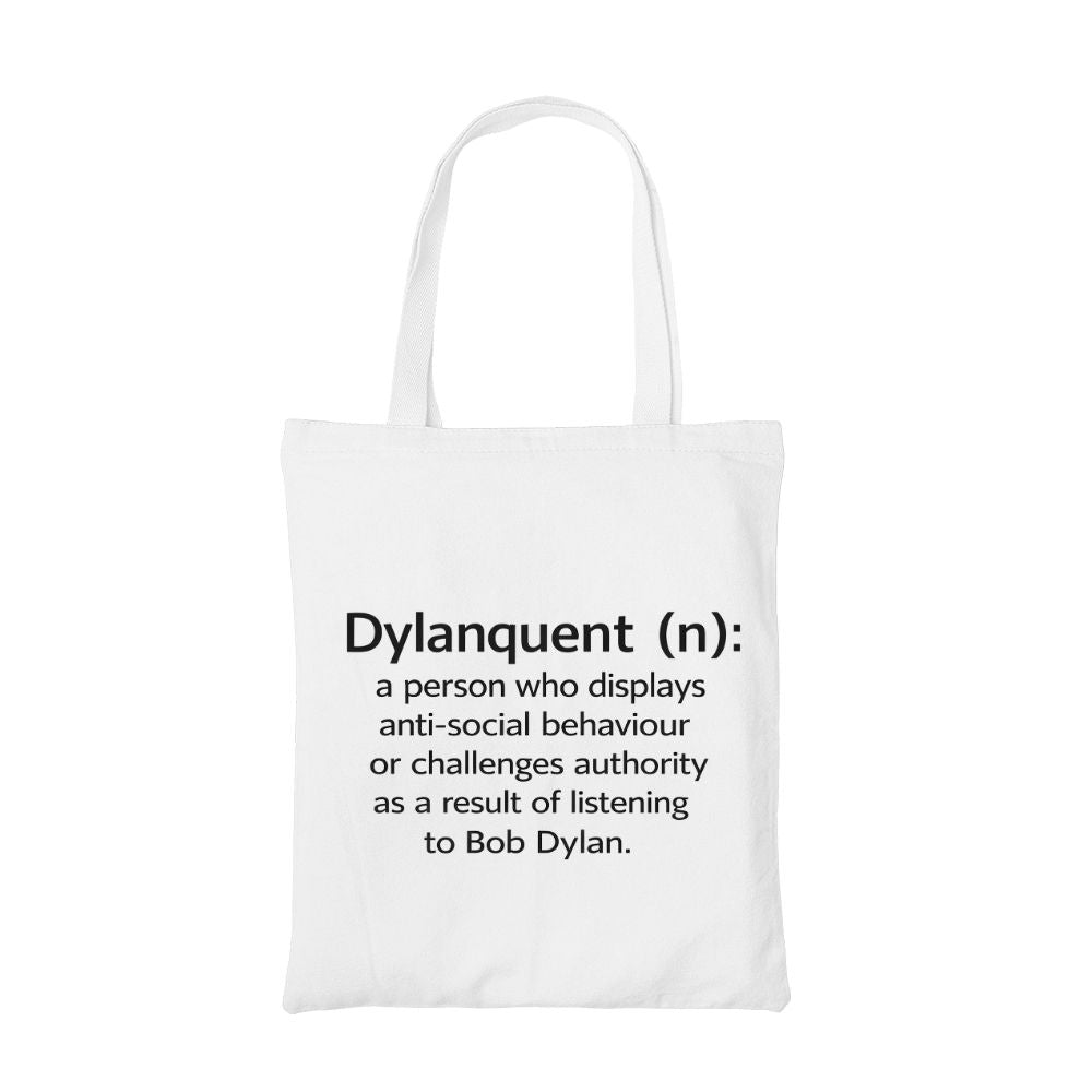 bob dylan dylanquent tote bag cotton printed music band buy online united states usa the banyan tee tbt men women girls boys unisex  