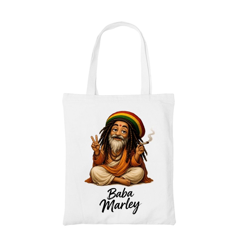 bob marley baba marley tote bag cotton printed music band buy online united states usa the banyan tee tbt men women girls boys unisex  