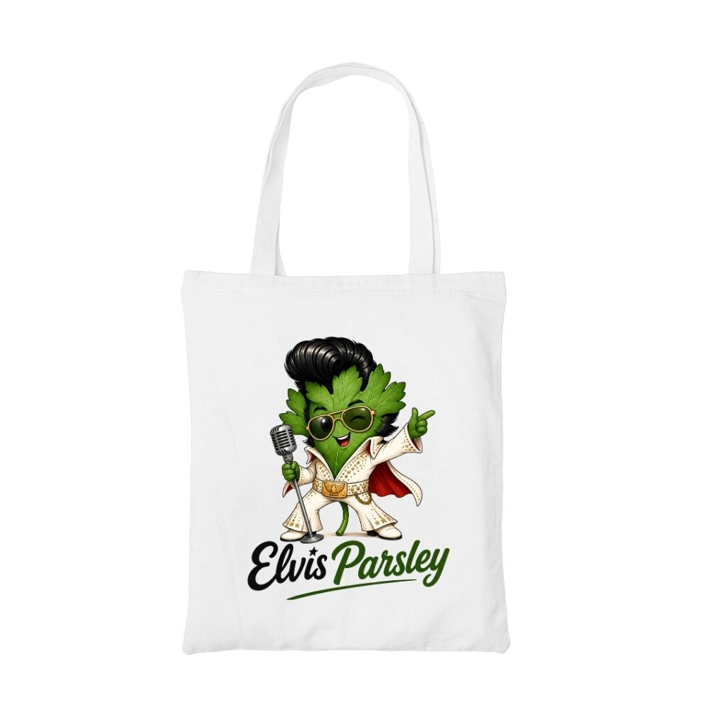 elvis presley parsley tote bag cotton printed music band buy online united states usa the banyan tee tbt men women girls boys unisex  