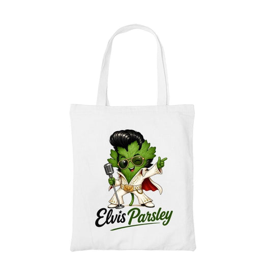 elvis presley parsley tote bag cotton printed music band buy online united states usa the banyan tee tbt men women girls boys unisex  