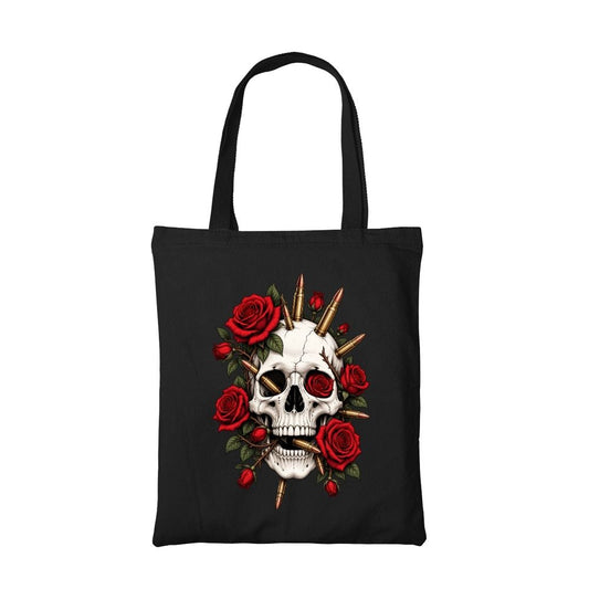 guns n' roses bullet bloom tote bag cotton printed music band buy online united states usa the banyan tee tbt men women girls boys unisex  