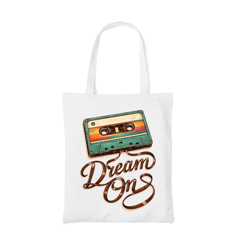 aerosmith dream on tote bag cotton printed music band buy online united states usa the banyan tee tbt men women girls boys unisex  