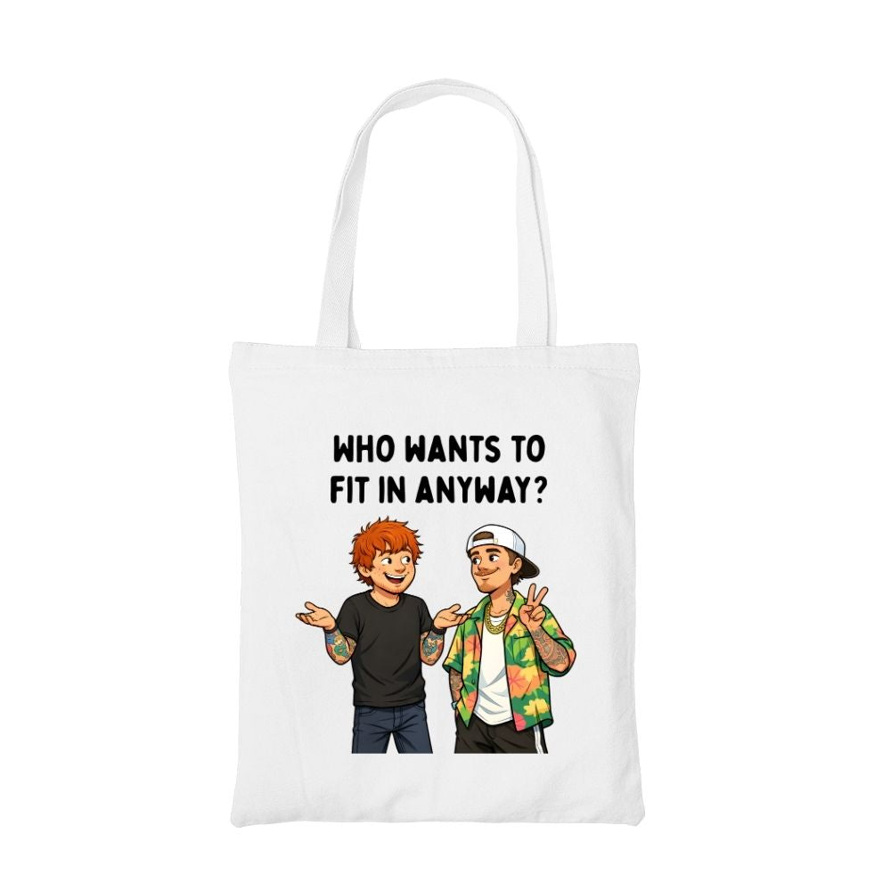 ed sheeran who wants to fit in tote bag cotton printed music band buy online united states usa the banyan tee tbt men women girls boys unisex  