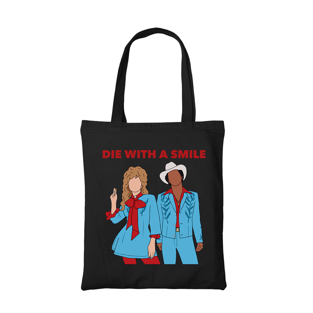 lady gaga die with a smile tote bag cotton printed music band buy online united states usa the banyan tee tbt men women girls boys unisex