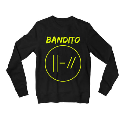 twenty one pilots bandito sweatshirt upper winterwear music band buy online united states of america usa the banyan tee tbt men women girls boys unisex black