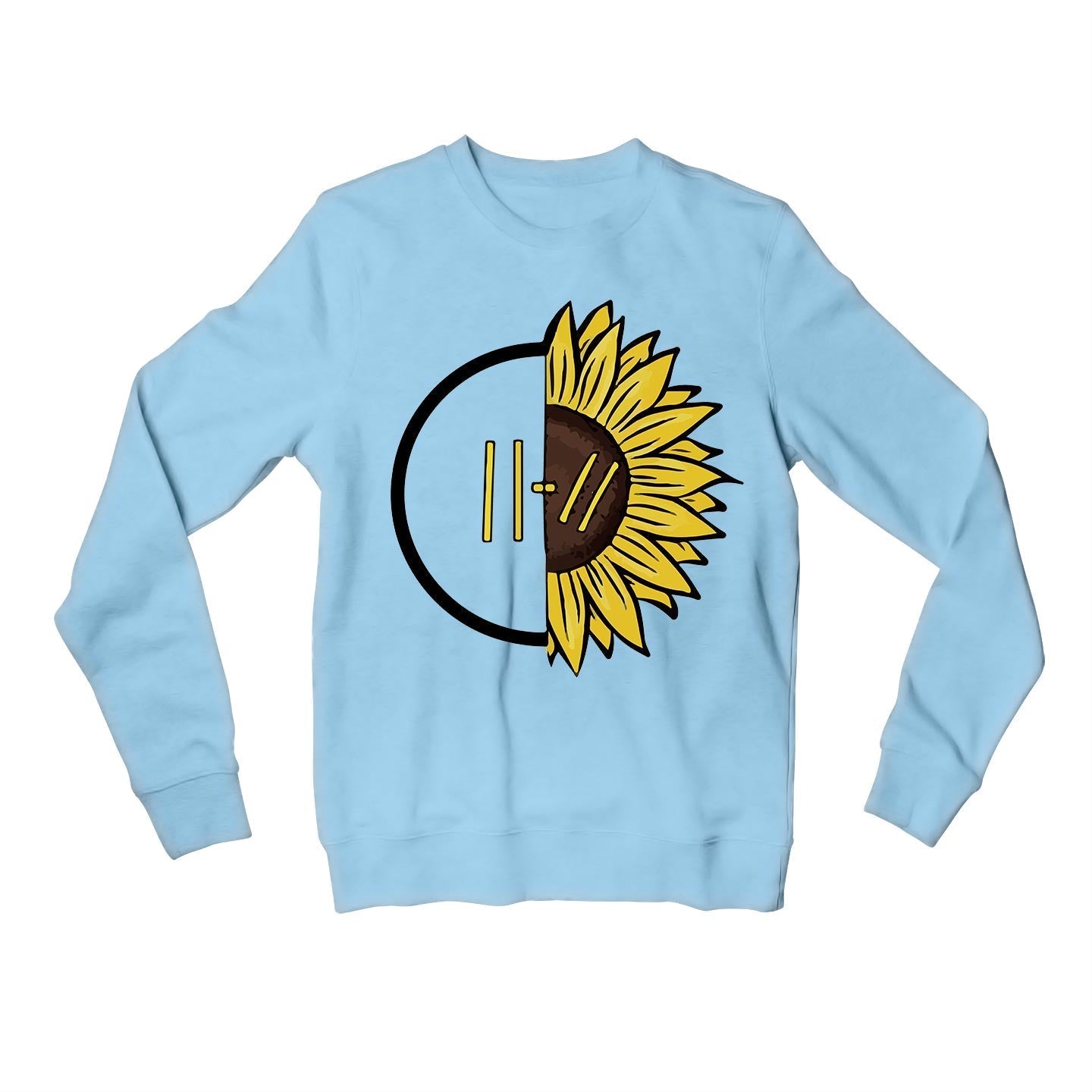 twenty one pilots the sunflower sweatshirt upper winterwear music band buy online united states usa the banyan tee tbt men women girls boys unisex baby blue