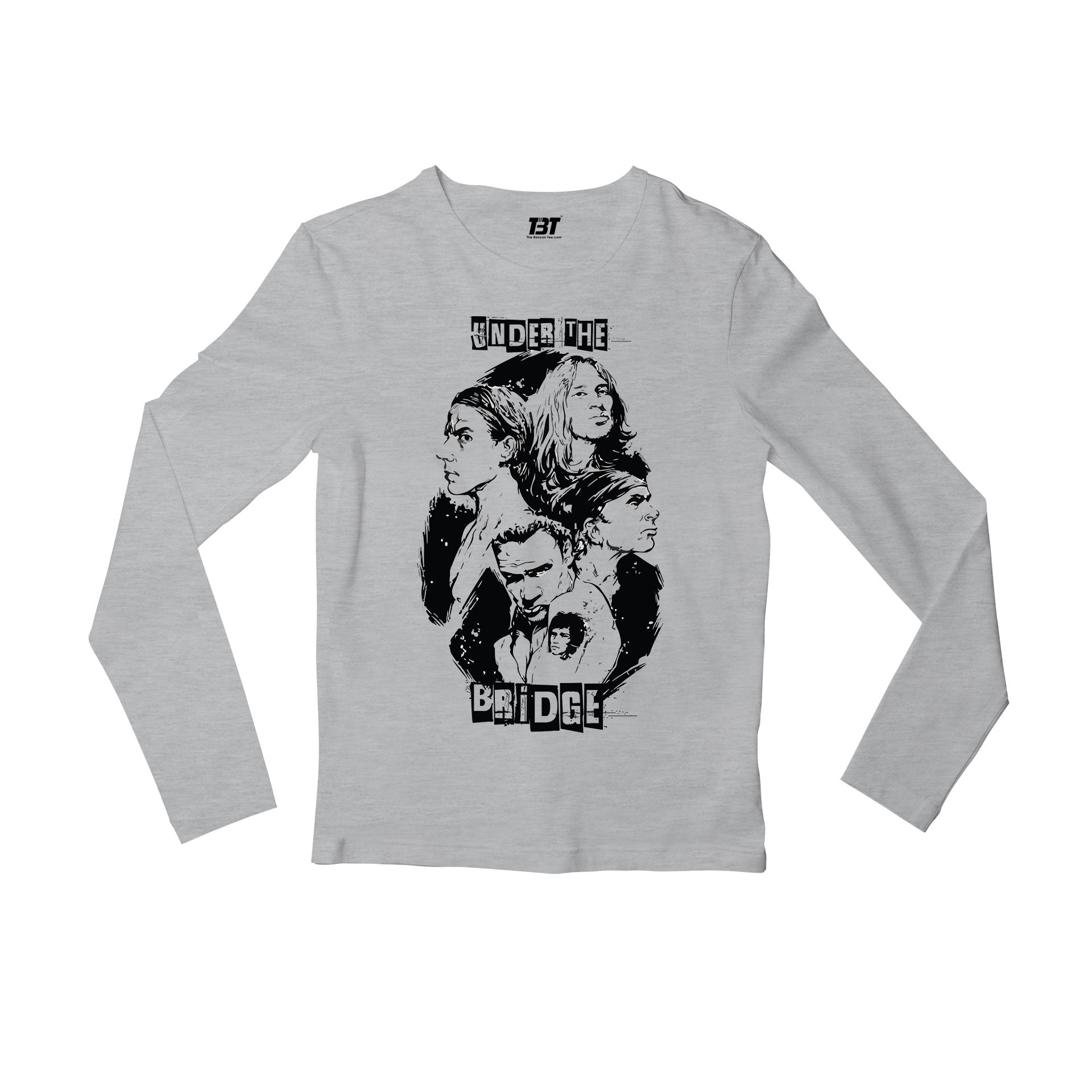 red hot chili peppers under the bridge full sleeves long sleeves music band buy online india the banyan tee tbt men women girls boys unisex gray