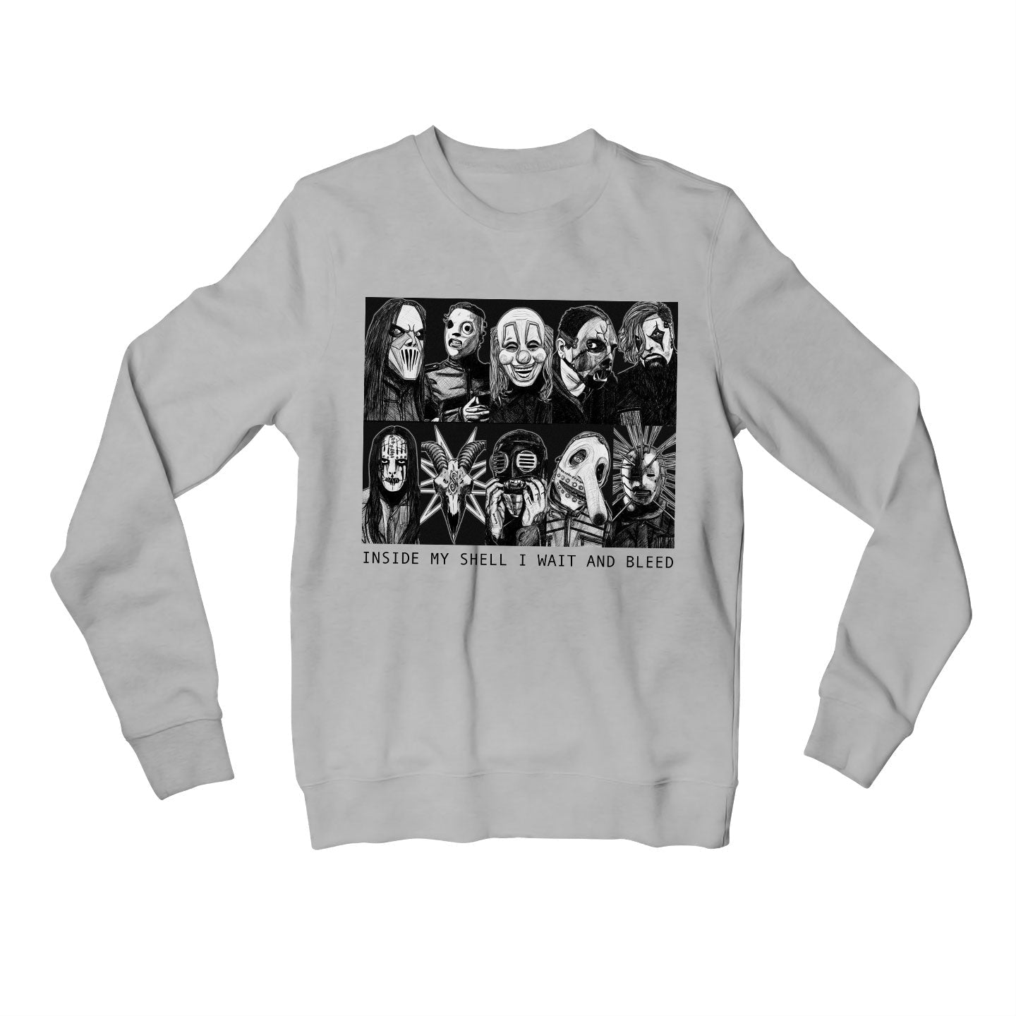 slipknot wait & bleed sweatshirt upper winterwear music band buy online united states usa the banyan tee tbt men women girls boys unisex gray