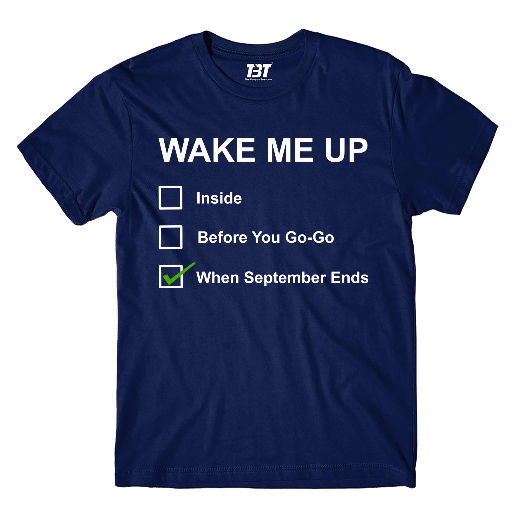green day wake me up when september ends t-shirt music band buy online united states of america usa the banyan tee tbt men women girls boys unisex navy